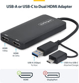 StarTech USB-A & USB-C to Dual HDMI Adapter for Mac (M1/M2/M3/M4/M5)