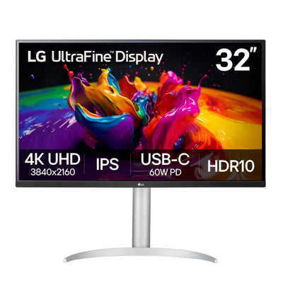 LG Ultrafine 32UP83AK-W 32” 4K UHD Monitor, VESA DisplayHDR 400, IPS P