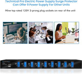 6OUT Surge Protector Power Strip 15FT Cord 790J Black