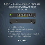 NETGEAR 5-Port Gigabit Ethernet High-Power PoE+ Smart Managed Plus Swi