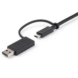 StarTech.com 3ft (1m) USB-C Cable with USB-A Adapter Dongle - Hybrid 2