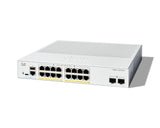 Cisco Catalyst 1300-16P-2G Managed Switch, 16 Port GE, PoE, 2x1GE SFP,