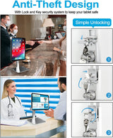 Anti-Theft Desktop Tablet Kiosk Stand Holder, Heavy Duty Countertop Ta
