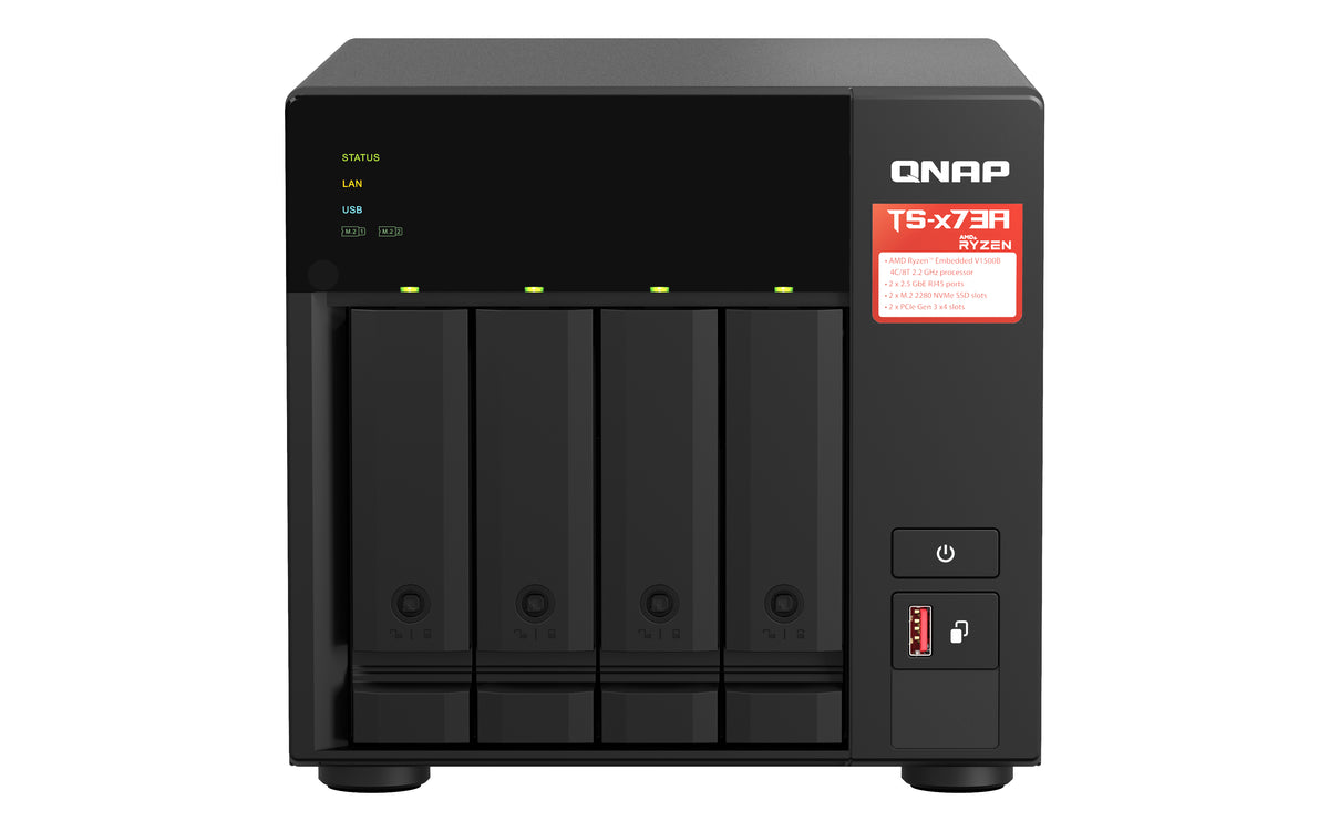 QNAP DESKTOP 4-BAY NAS/ISCSI IP AMD RYZEN V1000 SERIES V1500B 4C/8T
