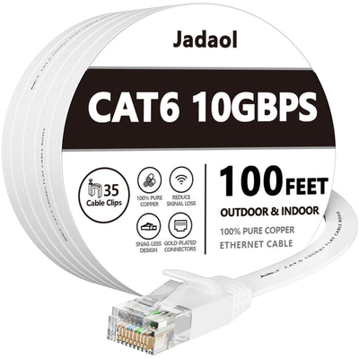 50ft White Slim CAT6 Cable