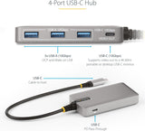 Concentrateur USB-C 4 ports StarTech avec sortie vidéo USB-C DP ALT MODE 4K 60HZ - 3x USB-A, 1x USB Type-C, alimentation pass-through 100W, USB 3.2 10GBPS, 0,3 m