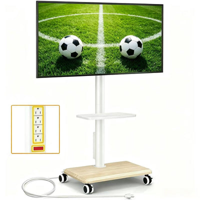 5Rcom Mobile TV Stand with Power Outlet for 32-60 Inch TVs – Swivel, H