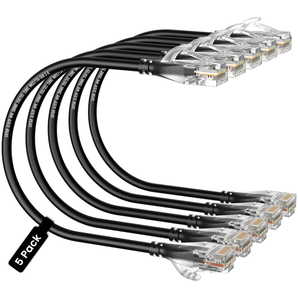 Câble Ethernet CAT6a jaune de 1,5 m, RJ45 sans accroc, 10G, PoE 100W, S/FTP, LSZH, cuivre pur nu 27 AWG, 500 MHz, cordon de brassage réseau blindé
