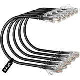 Câble Ethernet CAT6a jaune de 1,5 m, RJ45 sans accroc, 10G, PoE 100W, S/FTP, LSZH, cuivre pur nu 27 AWG, 500 MHz, cordon de brassage réseau blindé