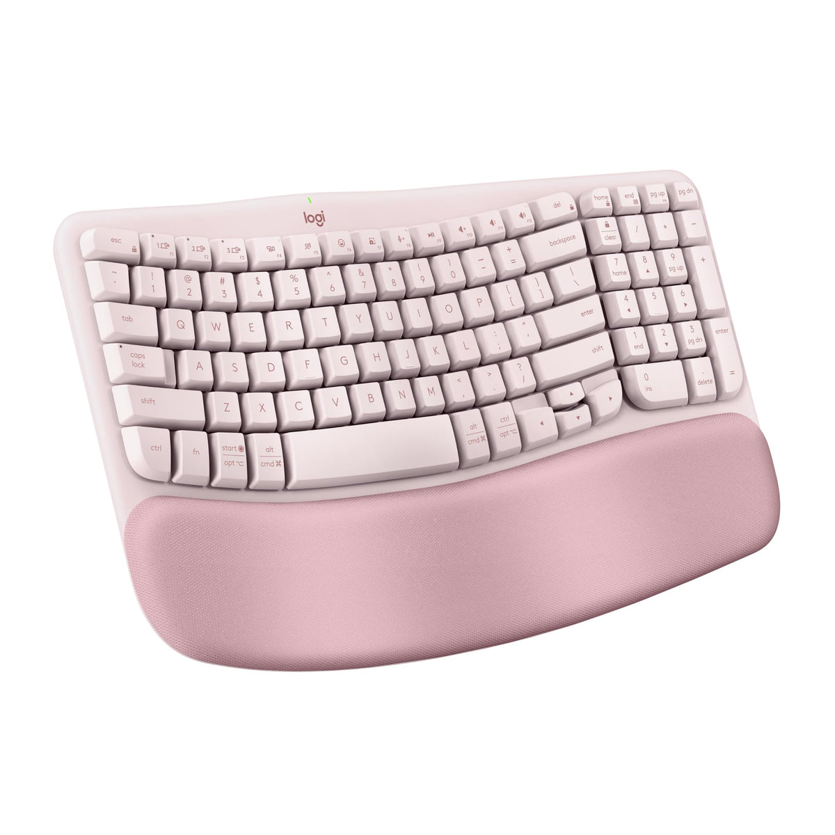 Logitech Wave Keys Wireless Ergonomic Keyboard with Cushioned Palm Res