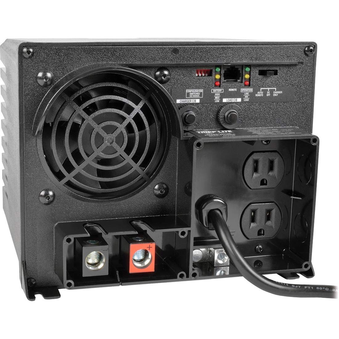 Tripp Lite 750W Power Inverter/Charger, 12V DC to 120V AC, 20A, 2 Outl