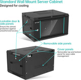 MT-VIKI Armoire serveur mural 6U rack réseau aéré, 17