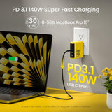 Chargeur d'ordinateur portable StarTech 65W USB-C, Chargeur GAN avec adaptateur secteur pour Dell, XPS, HP ProBook, MacBook Pro, Microsoft Surface Pro, Noir