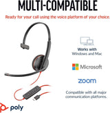 Poly Blackwire 3210 Wired Headset (Plantronics) - Noise-Canceling Mic