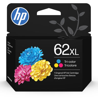 C2P07AN (HP 62XL) High-Yield Ink, 415 Page-Yield, Tri-Color Tri- 1-Pac