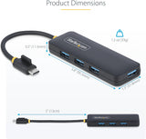 StarTech.com 4-Port USB-C Hub, USB 3.0 (5Gbps), USB-C to 4X USB-A, Bus