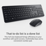 Dell Wireless Keyboard and Mouse - KM3322W, Wireless - 2.4GHz, Optical