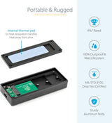 StarTech.com USB-C 10Gbps M.2 NVMe PCIe SSD Enclosure - Rugged Aluminu