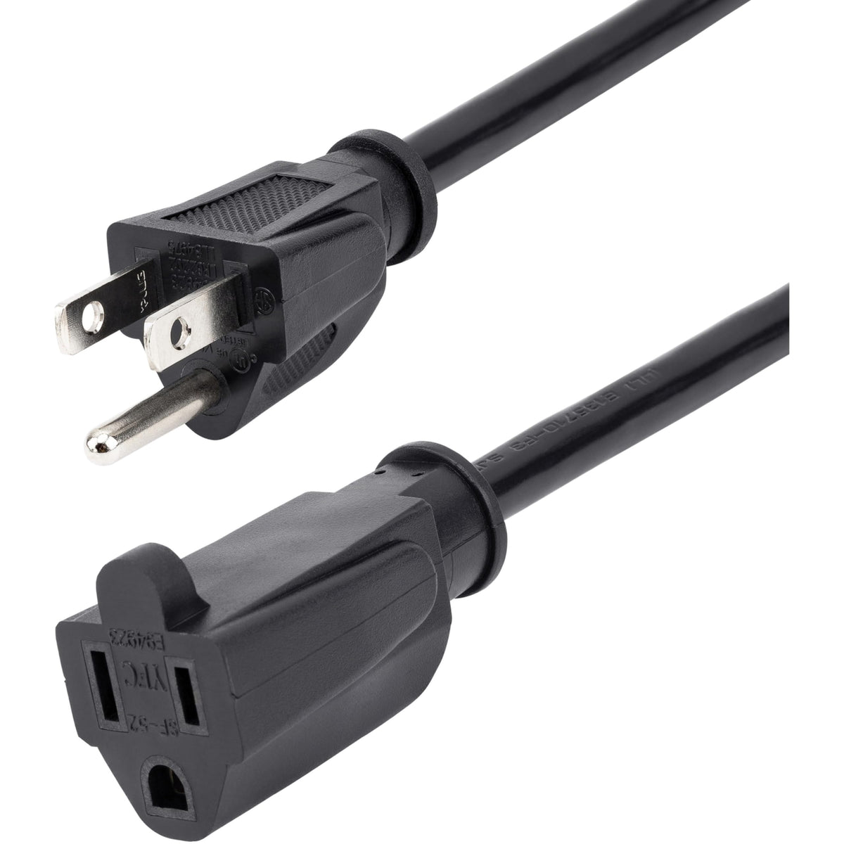 StarTech.com 15ft (4.5m) Power Extension Cord, NEMA 5-15R to NEMA 5-15