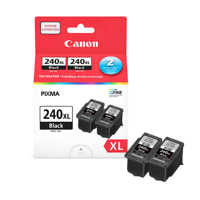 Canon Genuine Ink Cartridges PG-240XL Black, High-Yield Twin Pack (2 C