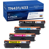 TN433 TN431 TN436 Cartouche de toner 4 emballages Rendement élevé Remplacement pour Brother