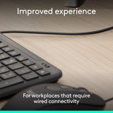 Logitech Signature Slim Wired Combo MK625 for Business, Optical Wired