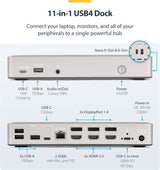 Station d'accueil USB4 StarTech, double moniteur sans pilote pour Macos/Windows, un écran 8K 60HZ ou deux écrans 4K 144HZ, charge d'ordinateur portable 100W, 2.5GBE, universel
