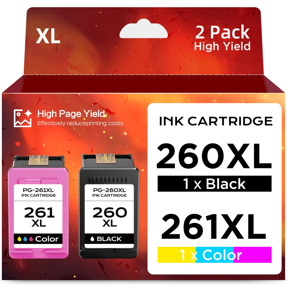 260XL 261XL Ink Cartridge Replacement for Canon 260 XL 261 XL PG-260 C