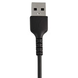 StarTech.com 6 inch (15cm) Durable Black USB-A to Lightning Cable - He