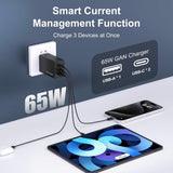 Samsung 65W 3-Port Super Fast Charging Wall Charger, GaN Adapter for S