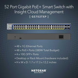 NETGEAR 52-Port PoE Gigabit Ethernet Smart Switch (GS752TXP)- Managed,