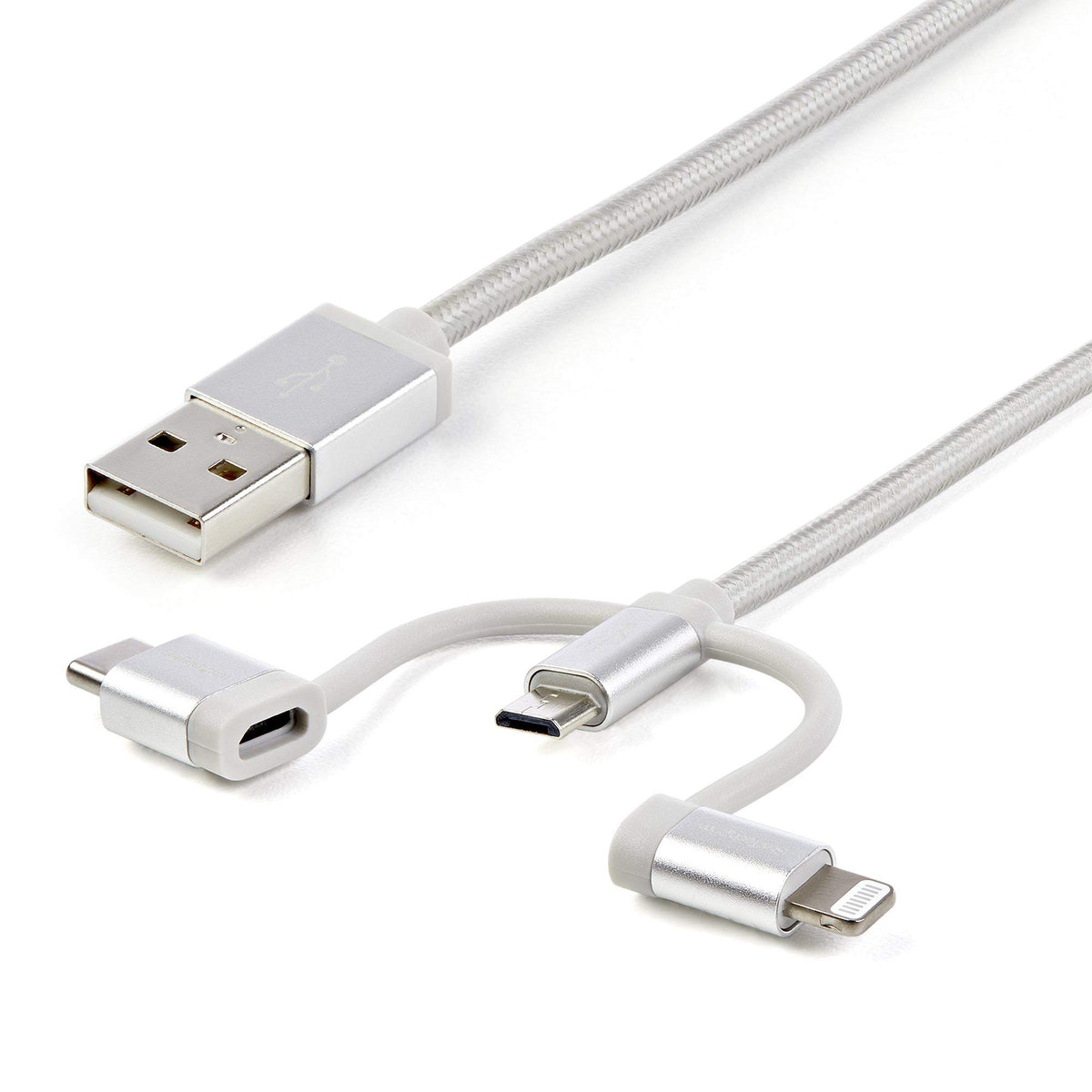StarTech.com Câble de charge USB multi-connecteurs - 3,3 pi / 1m - Lightning/USB-C/