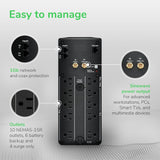APC UPS 1500VA/900W Pure Sine Wave UPS for Computer, Electronics, BR15