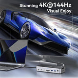 USB C Triple Display Docking Station with Laptop Charging, Selore USB