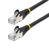Câble Ethernet CAT6a noir de 15 m, RJ45 sans accroc, 10G, PoE 100W, S/FTP, LSZH, cuivre nu pur 27AWG, 500MHz, cordon de brassage réseau blindé
