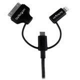 StarTech.com 1m 3 ft Black Apple 8-pin Lightning or 30-pin Dock Connec