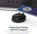 StarTech Bluetooth 5.0 Audio Receiver with NFC - Bluetooth Wireless Au
