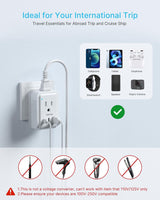 2 Pack European Travel Plug Adapter, VINTAR Foldable International Pow