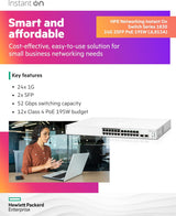 Aruba Instant on 1830 24G 12P CLASS4 POE 2SFP 195W Switch