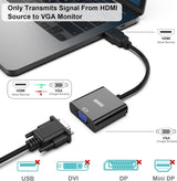 BENFEI Adaptateur HDMI vers VGA, plaqué or (Mâle vers femelle) pour ordinateur