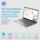 HP Chromebook Plus14 inch Laptop, Intel Core i3-N305, 8GB RAM, 128GB U