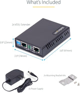 Kit d'extension Ethernet VDSL2 StarTech sur un SEUL CÂBLE À PAIRE, portée LONGUE jusqu'à 1 km (0,6 mi), répéteur LAN sur RJ11/CAT5E/CAT6, jusqu'à 300 Mb/s