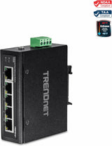 TRENDnet 5-Port Industrial Fast Ethernet DIN-Rail Switch, TI-E50, 5 x