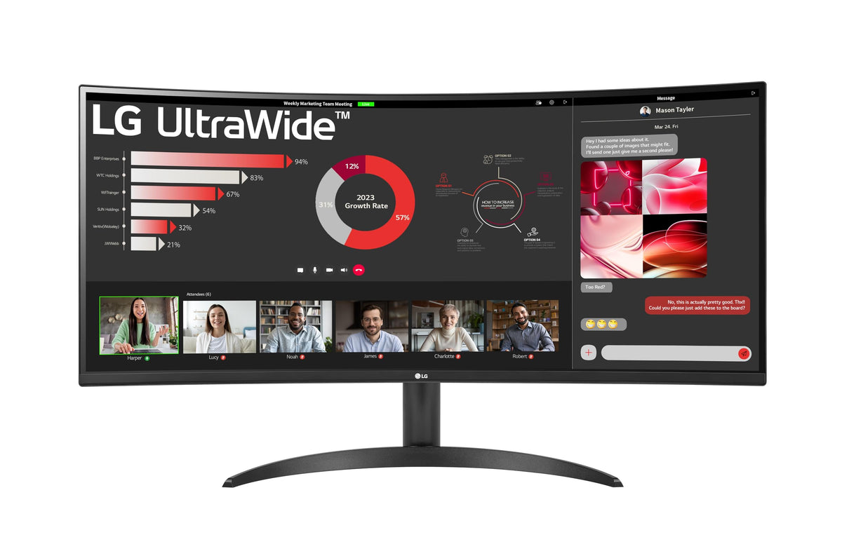Écran LG UltraWide (34WR50QK) - 34 pouces incurvé 21:9 UltraWide™ QHD (