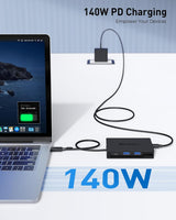 ADAPTATEUR MULTIPORT USB-C 2X HDMI 4K 60HZ/HUB USB 10GBPS/PD 100W