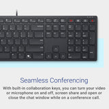 Dell KB525C Wired Collaboration Keyboard - USB-C & USB-A Versatile con