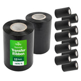Rubans d'imprimante thermique, 110 mm x 450 m, pour imprimantes Zebra Sc