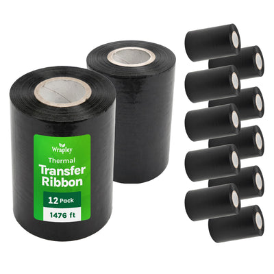 Thermal Printer Ribbons, 4.33” x 1,476 ft Zebra Printer Ribbons for Sc