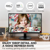 ViewSonic VA2416C 24 Inch Full HD 1080p Frameless Curved Monitor with