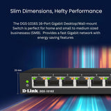 D-Link 16-Port Gigabit Unmanaged Ethernet Switch, Plug and Play, Slim